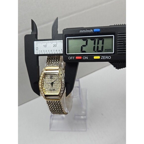 Victoria Wieck Gold Tone Pave Crystal Watch New Battery Womens Quartz Bracelet - Picture 5 of 10